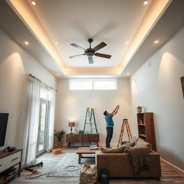 Professional Ceiling Fan Installation in Lawton carried out by a licensed technician